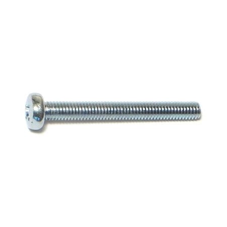 M4-0.70 X 35 Mm Phillips Pan Machine Screw, Zinc Plated Steel, 20 PK